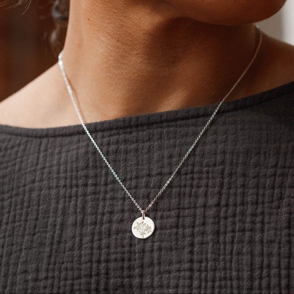 Lily May Birth Flower Engraved Dainty GiftNecklace - Picture 2 of 16